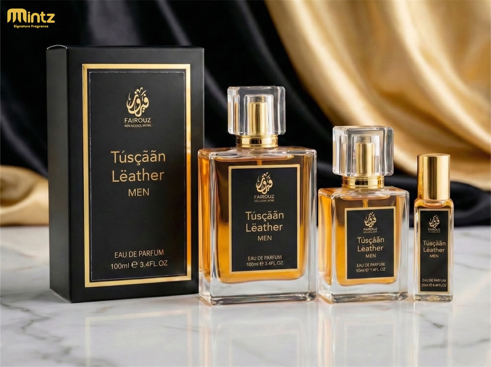 Fairouz Túsçããn Lëather – Non-Alcoholic Eau De Parfum for Men